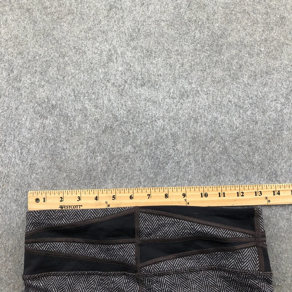 Lululemon Leggings Womens 6 Gray Herringbone Ankle Knit Yoga Gym Athletic